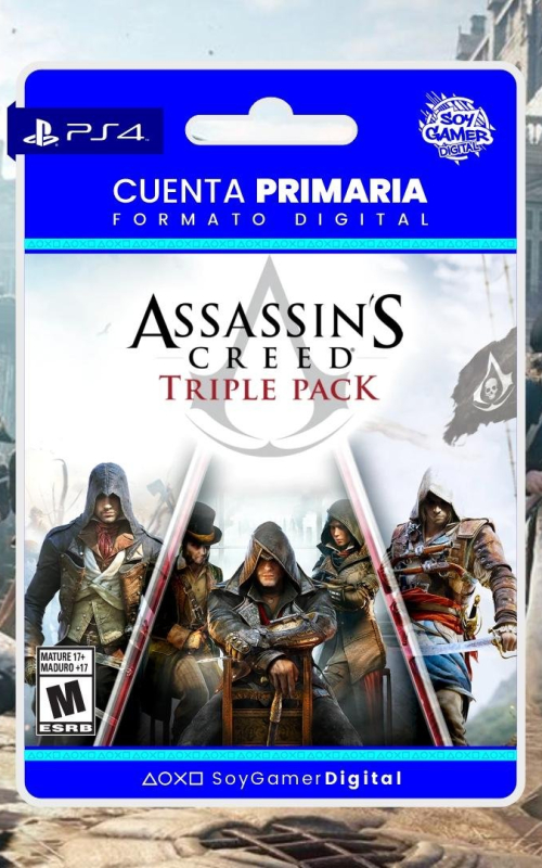 Assassins Creed Triple Pack (Unity + Black Flag + Syndicate] PS4